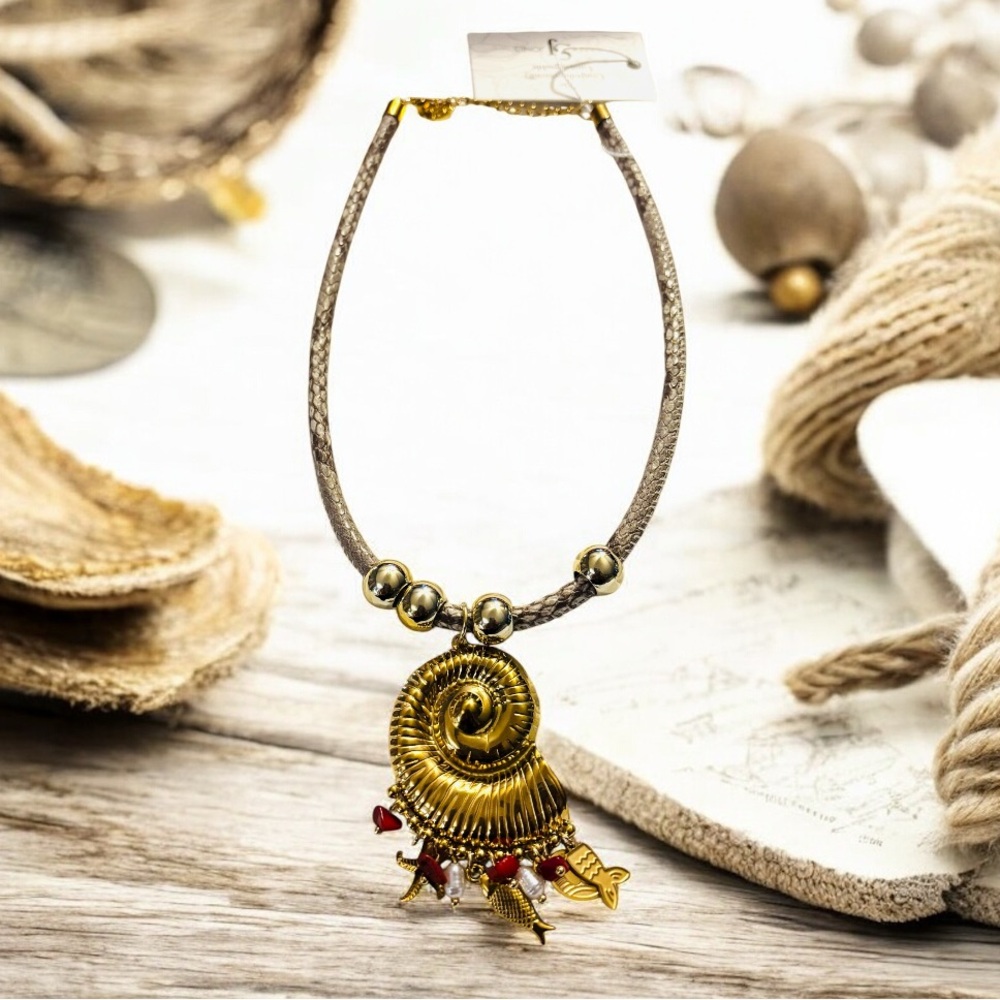 Sassy Jones Ranya Snakeskin-like Necklace